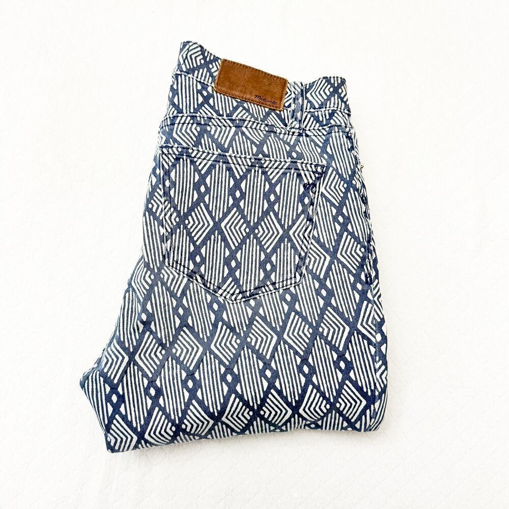 Madewell High Riser Skinny Patterned Blue Jean Denim Pants Size 25
